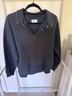 Goodfellow & Co Charcoal Quilted Snap-Front Zip Sweater